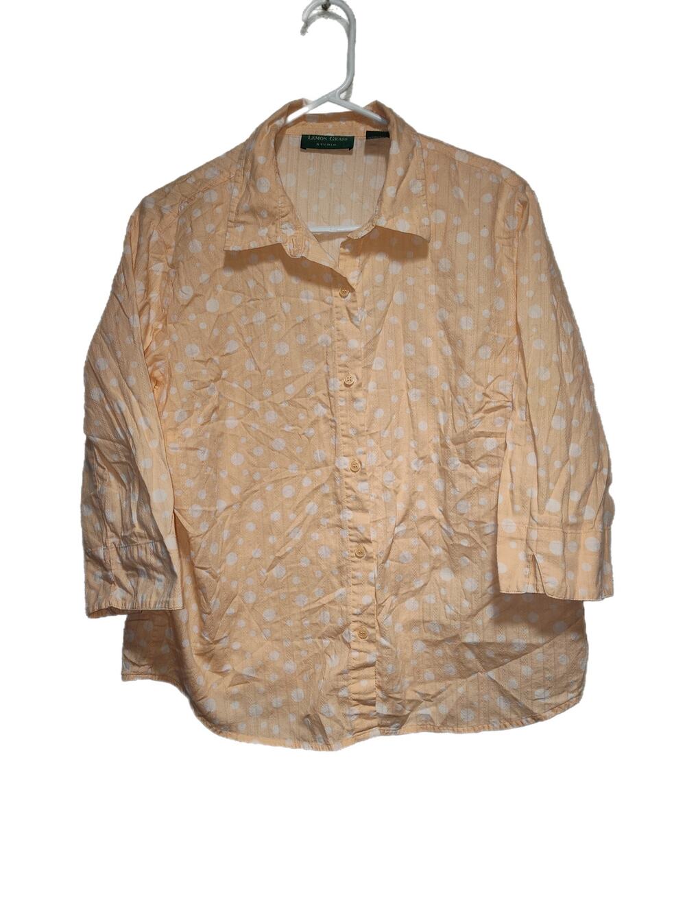 Lemon Grass Women's Button Up Shirt Size XL